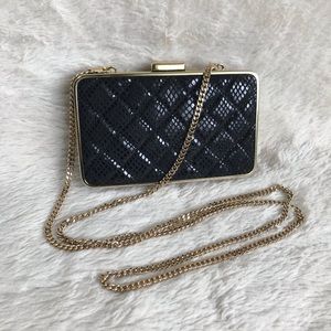 NWT Michael Kors Quilted Patent Snake Box Clutch